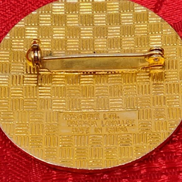 Barbara Lavallee Cartique Group of Enameled Brooch Pin W 2 Earrings Cloisonne - Picture 7 of 9